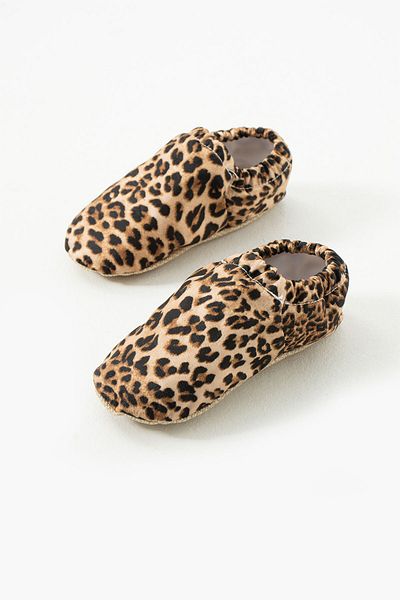 yummy kids Non-Slip Sole Leopard Patterned Comfortable Girls' Booties with Elastic Ankle