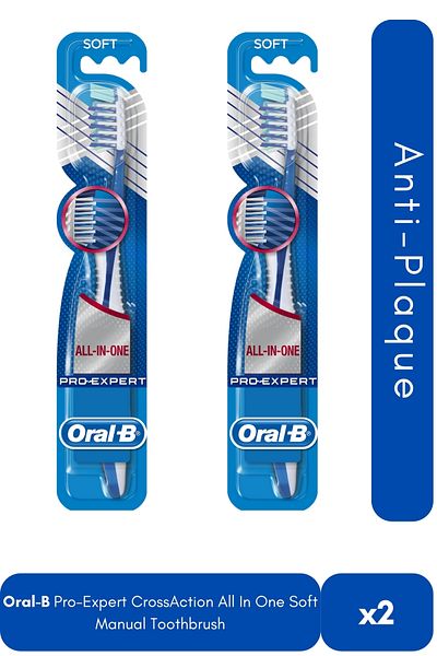 Oral-B Pro-Expert CrossAction All In One Soft Manual Toothbrush x 2