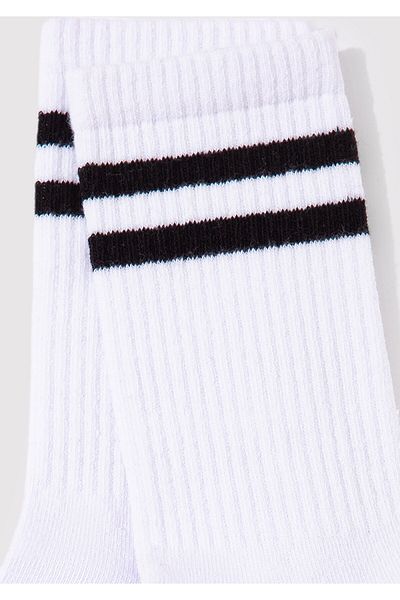 Mavi Weiße gestreifte Socken - 198200 -620