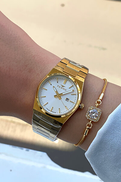 FERRO Orijinal 2 Yıl Garantili Su Geçirmez Paslanmaz Çelik Kordon Kadın Kol Saati