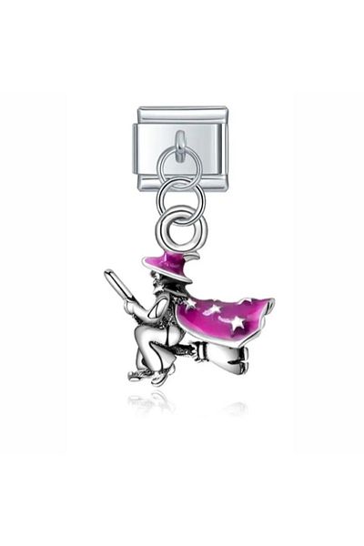 SiestaAccessories Flying Witch Dangle Italian Bracelet Charm