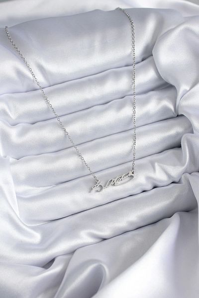 Clariss 316L Steel Chain Silver Color Ataturk Signature Figure Women's Necklace