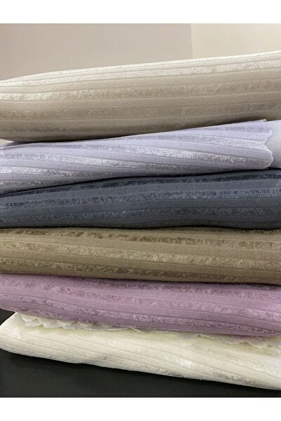 ART ÇEYİZ Çizgili Desenli Sügerli Koltuk Çekyat Kanepe Örtüsü Krem Renk