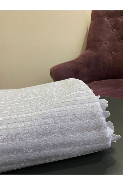 ART ÇEYİZ Striped Patterned Sofa Sofa Bed Sofa Cover Light Gray Color