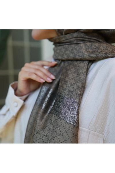 Arwella Sparkling Silk Shawl - Gold