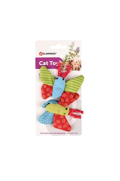 Flamingo Yowly Butterfly Shaped Cat Toy 2 Pieces 9 Cm