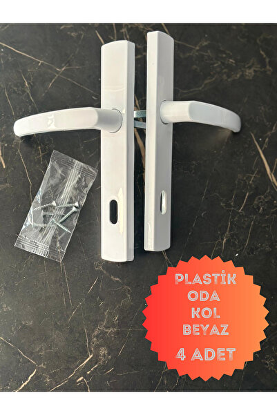 EVA PLAST Pvc Pimapen Plastik Kapı Kolu (ODA) Plastik Kapı Kolu / Beyaz 4 Adet