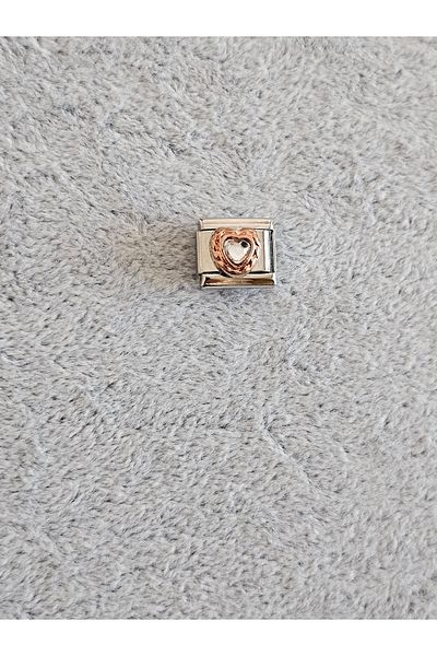 SiestaAccessories Italian Bracelet Charm - White Heart Design