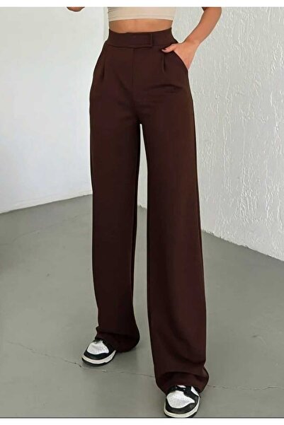 cto your style Coffee Women's Lycra Casual Fit Velcro Closure Palazzo Pants