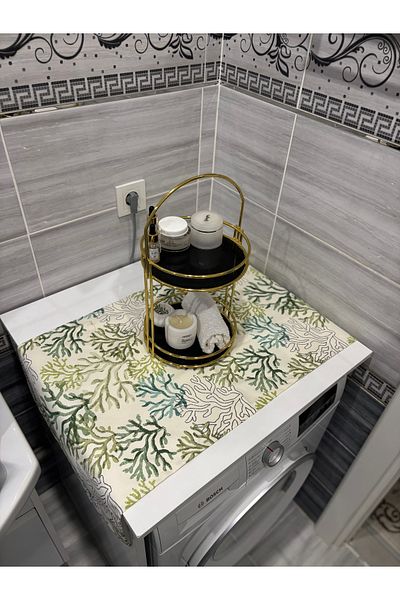 HALFART Green Coral Duck Linen Waterproof and Dirty-Proof Washing Machine Cover - with Stylish Pattern Options