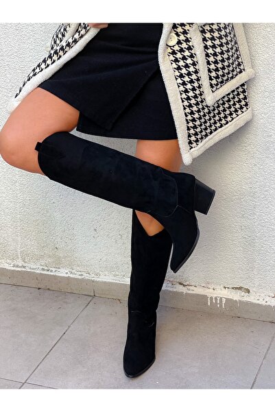 irmona FOLLY SİYAH SÜET  DALLAS DİZALTI ÇİZME