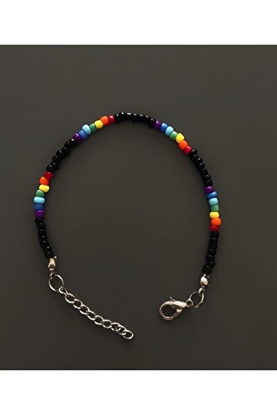 COOL&RELAX Handmade El Yapımı Siyah Renkli Rainbow Bileklik