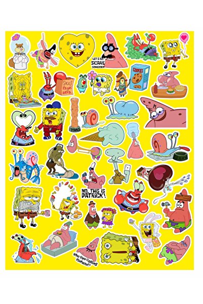 HEDİYENE BAK سبونج بوب سكوير شورت سلسلة 4 - ملصق لاصق للهاتف والكمبيوتر المحمول والكمبيوتر المحمول والكمبيوتر اللوحي والكمبيوتر المحمول