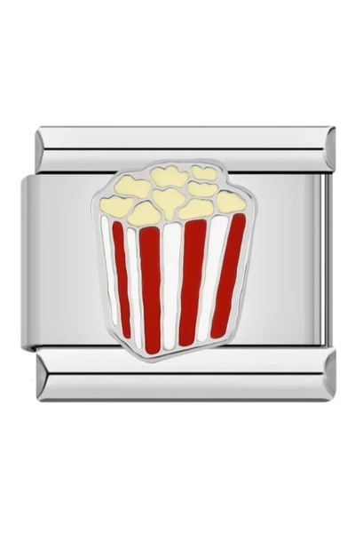 SiestaAccessories Italian Bracelet Charm - Food Themed, Popcorn / Popcorn