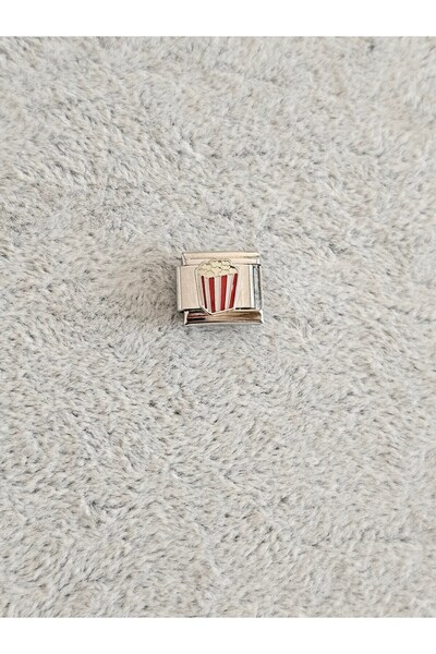 SiestaAccessories Italian Bracelet Charm - Food Themed, Popcorn / Popcorn
