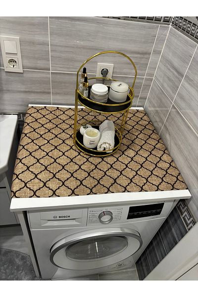 HALFART Moroccan Jute Pattern Duck Linen Waterproof Washing Machine Cover - with Stylish Pattern Options