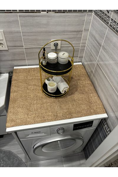 HALFART Jute Pattern Duck Linen Waterproof and Dirty-Proof Washing Machine Cover - with Stylish Pattern Options