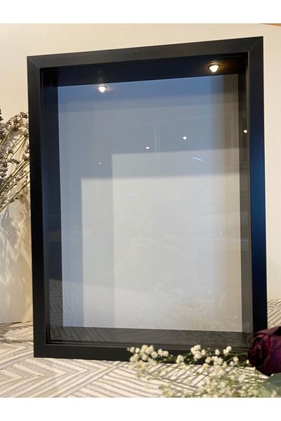 Sevcan sanat atölyesi 30x40x3 FLAT glass deep memory flower frame rose box