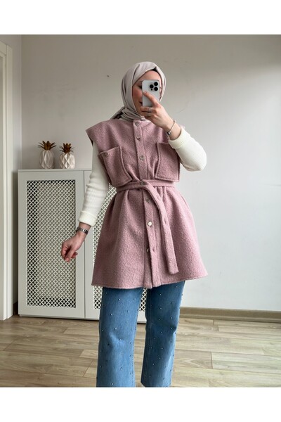 Balamony Dusty Rose Boucle Vest