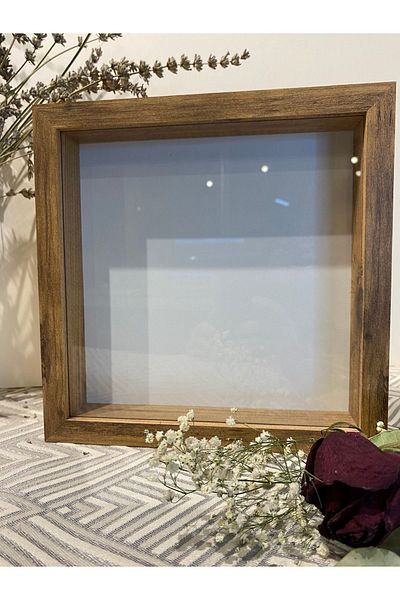 Sevcan sanat atölyesi 25x25x3 атлантически бор ОБИКНОВЕНА рамка за спомен обещание годеж цвете кутия с рози