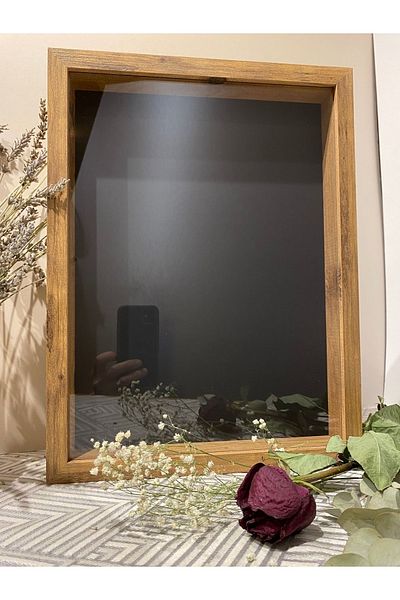 Sevcan sanat atölyesi 30x40x3 рамка за годежни цветя от атлантически бор, паспарту, сувенирна кутия за рози