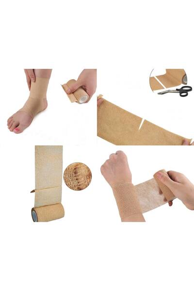Boldy Koban Bandajı - Kendinden Yapışkanlı Bandaj - Coban Sargı Bilek 7.5cmx4.5 M. sarı