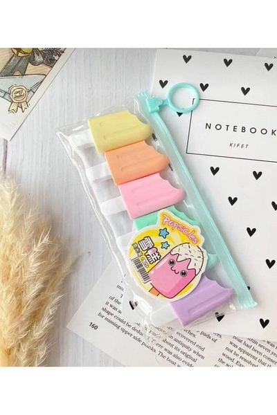 Sensoria Set of 6 Highlighter Ice Cream Shaped Pens - Cute