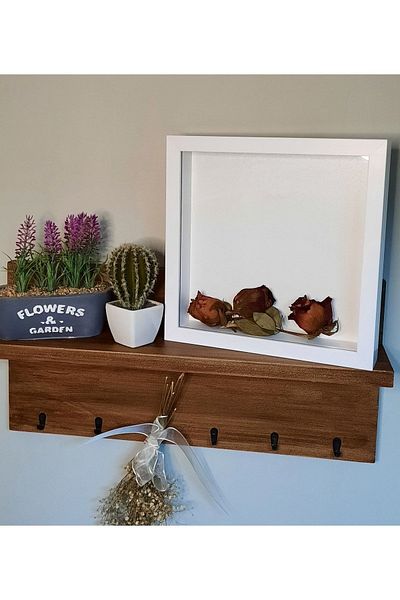 Sevcan sanat atölyesi 25×25×3 Memory Frame Flower Frame Glass Depth Frame