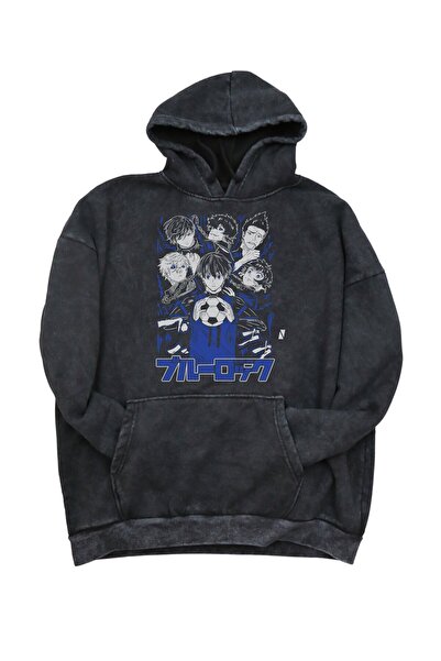 Fuddy Moda Оверсайз Bluelock Characters Принт Капюшон Світшот, Unisex Blueloc...