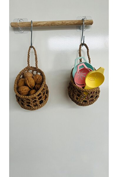 Bright3 Çok Amaçlı Düzenleyici Mini Kaktüs Çiçek Saksılık Hasır Duvar Sepeti