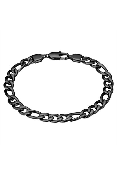 True Rebels Edelstahlarmband Armband Edelstahl schwarz