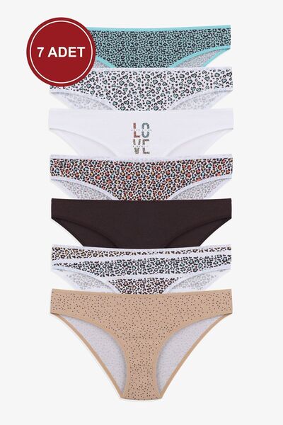 koza iç giyim Γυναικεία εσώρουχα 7 τεμαχίων με μοτίβο βαμβακερή λύκρα