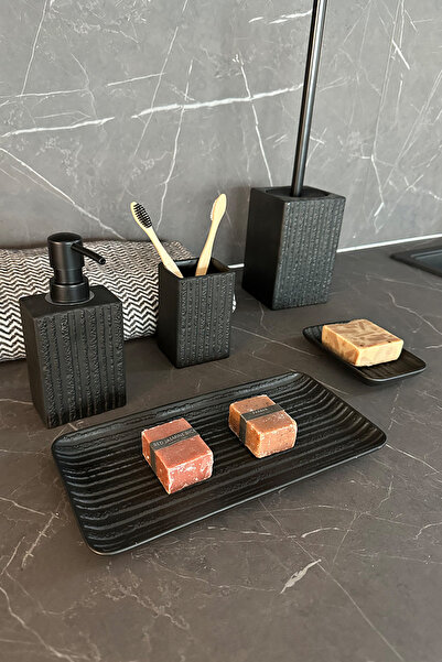 Prima Nova Elowen 5-Piece Bathroom Set Black