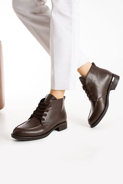 Güllü Shoes Brown Lace-Up Ankle End Shoes Casual Combination's Indispensable, Modern and Elegant Touch