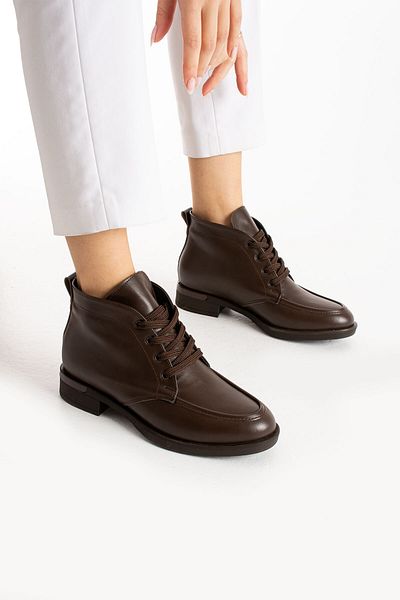 Güllü Shoes Brown Lace-Up Ankle End Shoes Casual Combination's Indispensable, Modern and Elegant Touch