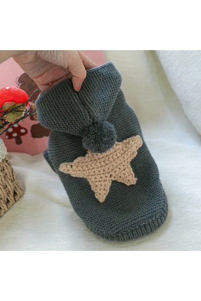 Proxy Paws Starry Hooded Knitted Dog Sweater