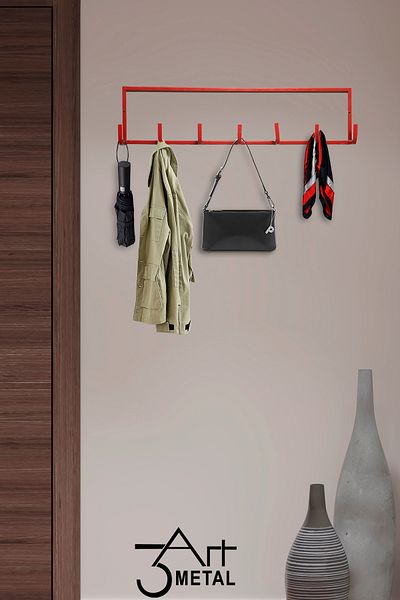3art Metal Iron Textured Decorative Wall Hanger - Metal Clothes Hanger