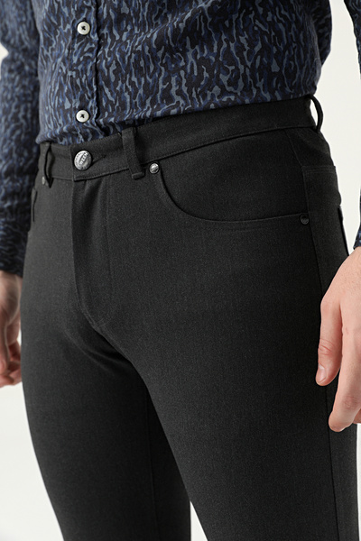 Tween Super Slim Fit Antrasit Bi Stretch Chino Pantolon