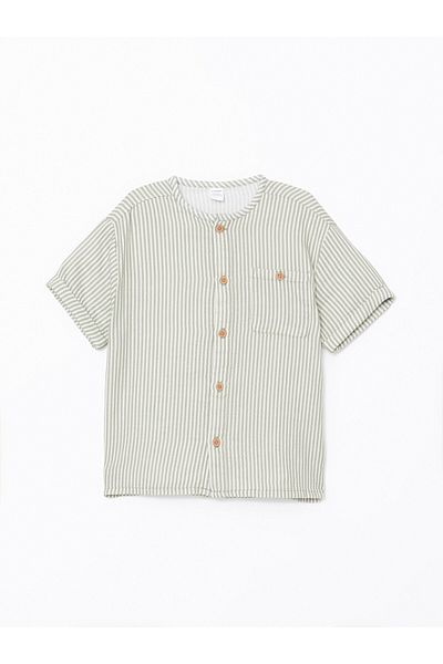 LC Waikiki Lcw Kids Prevailing Collar Striped Boy's Shirt and Pants 2-Piece