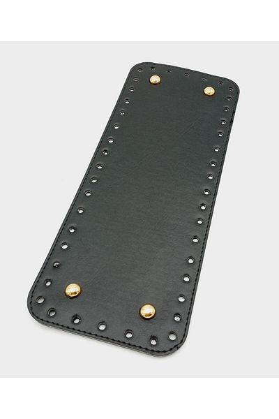 Nusrat Bilişim Geanta dreptunghiulara din piele artificiala neagra 30X12 cm - cu aparat auriu deschis
