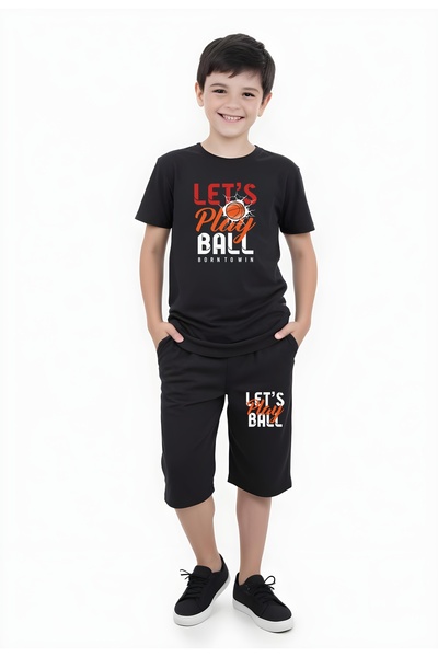 panios kids Play Ball Printed Ανδρικό Παιδικό Κοντομάνικο Σετ Κάπρι με διπλές...