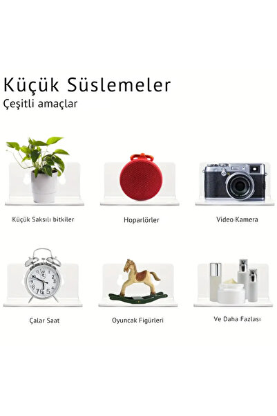 Pleksi Marketi Ev Dekoru İçin Şeffaf Mini Raf Seti – 4'lü Akrilik Düzenleyici