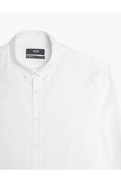 Koton Бавовняний комір на ґудзиках, приталений з довгим рукавом Сорочка