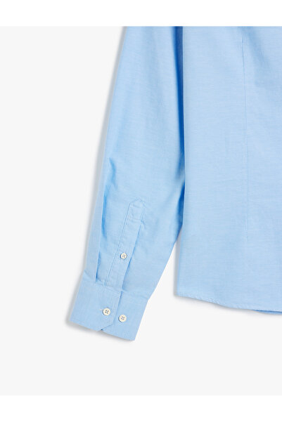 Koton Бавовняний комір на ґудзиках, приталений з довгим рукавом Сорочка