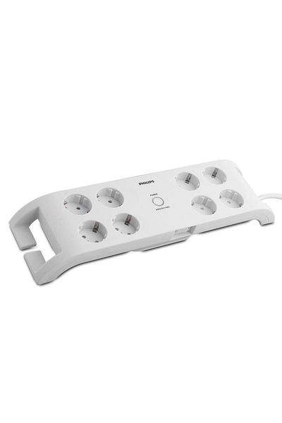 Philips Spn-3080B 8-Piece Current Protected 2 Meter Switched Socket