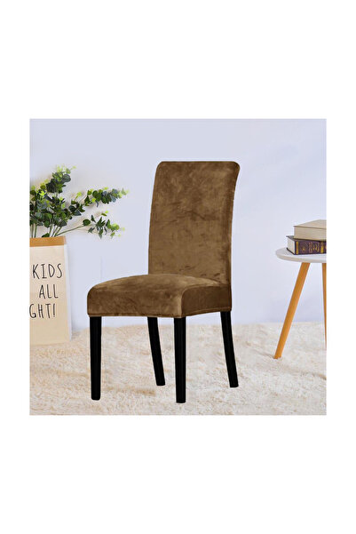 upmall Ipek Kadife Sandalye Kılıfı Sandalye Örtüsü Lastikli Standart 6 Adet