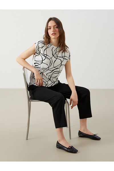 LC Waikiki Damen-T-Shirt mit Rundhalsausschnitt