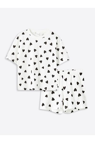 LC Waikiki Crew Neck Girls' Shorts Pajamas Set