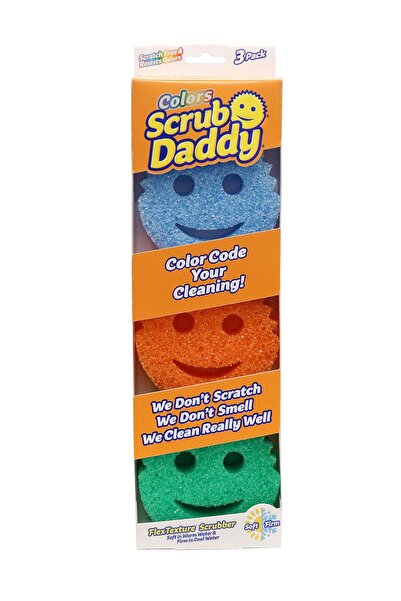 Scrub Daddy إسفنجة تنظيف 3 قطع ملونة
