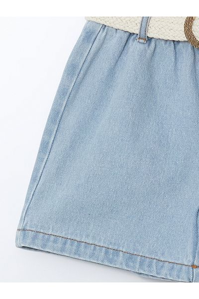 LC Waikiki Girls' Shorts with Elastic Waist Belt
